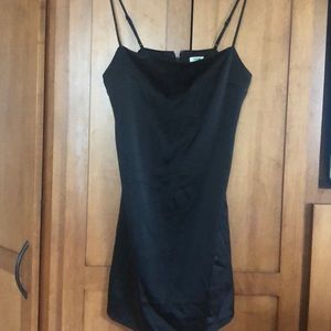 Black Satin Slip Dress